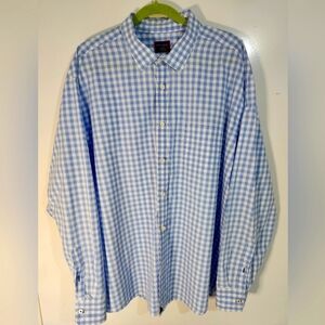 Untuckit Blue Checkered Men's Shirt, Size XXXL